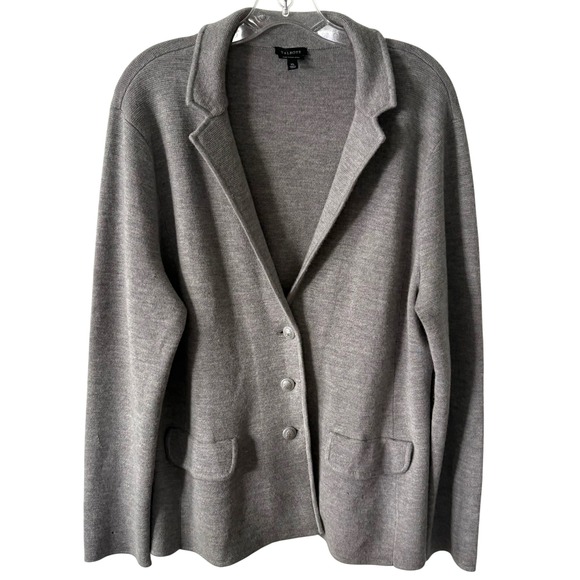 Talbots Jackets & Blazers - Talbots Women's Grey 100% Merino Wool Unstructured Blazer in Size XL